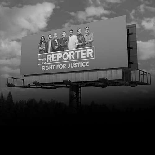 Black and white billboard by The Branding Company promoting a news channel with strong messaging, used as an example of impactful outdoor marketing.